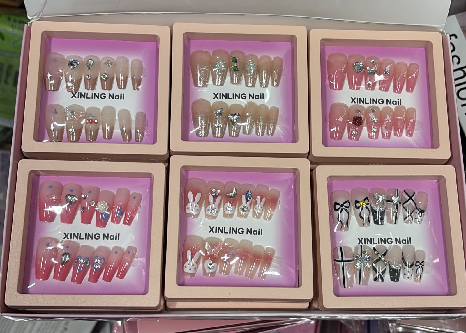 3D Rhinestone Press-On Nails